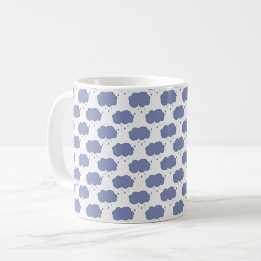 Mug Automne | Blue Rain Cloud Raindrop Motif (Devant gauche)