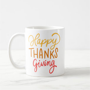 Mug Automne Chaud Simple Lettres Jaune Doré Rouge
