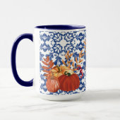 Mug Automne Citrouille Aquarelle Florale et Feuilles d (Gauche)