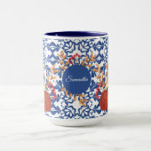 Mug Automne Citrouille Aquarelle Florale et Feuilles d (Centre)