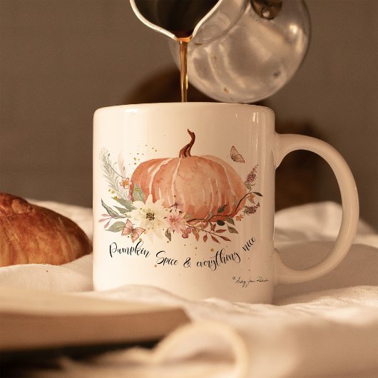 Mug Automne Citrouille Épice Automne Feuilles Floral P