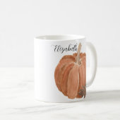 Mug Automne Citrouille Feuilles Floral Nom personnalis (Devant droit)