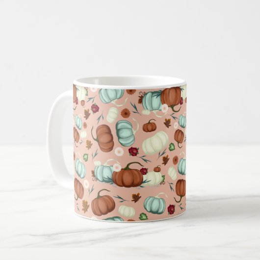 Mug Automne Citrouille Floral (Devant gauche)