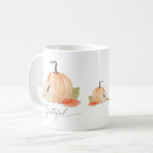 Mug Automne Citrouille Grateful Aquarelle Feuilles d'a (Devant gauche)