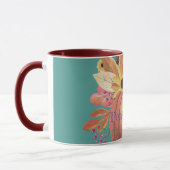 Mug Automne citrouille terre cuite fleurie orange et t (Gauche)
