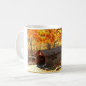 Mug Automne de pont couvert de Guilford Vermont (Devant gauche)