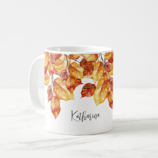 Mug Automne Feuilles Aquarell Design