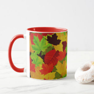 Mug Automne Feuilles Bright Coloré Motif