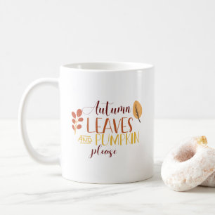 Mug Automne Feuilles Citrouille S'il vous plaît Typogr