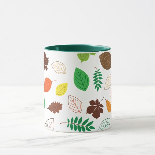 Mug Automne Feuilles de automne Motif vert (Centre)