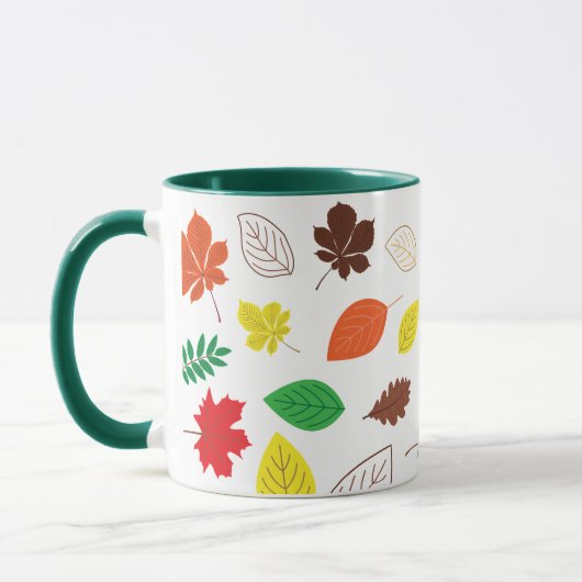 Mug Automne Feuilles de automne Motif vert (Gauche)