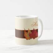 Mug Automne Feuilles en céramique "Hers Mug" (Devant droit)