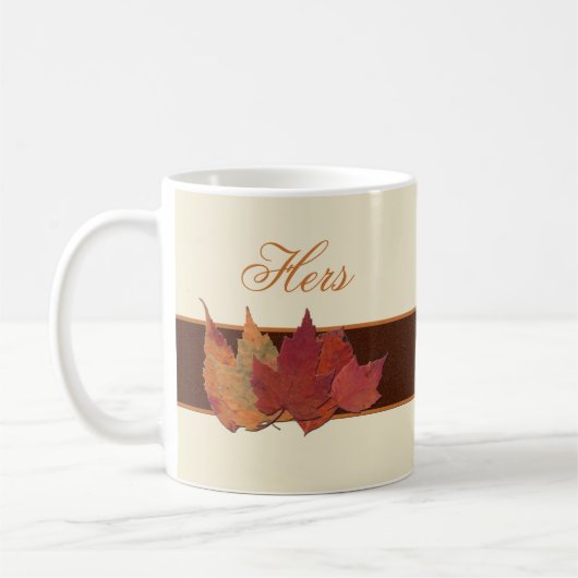 Mug Automne Feuilles en céramique "Hers Mug" (Gauche)