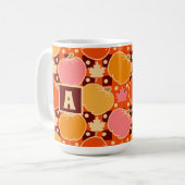 Mug Automne Fleurs et Citrouille Boho Orange Plaid (Devant gauche)