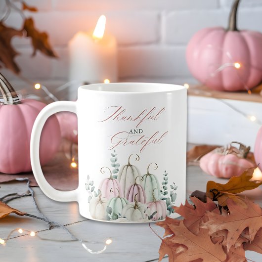 Mug Automne Floral Citrouille Thanksgiving