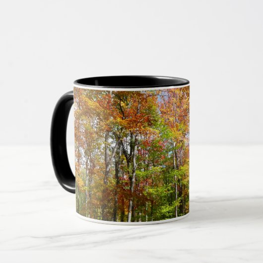 Mug Automne Forêt II Automne Paysage Photographie (Devant gauche)