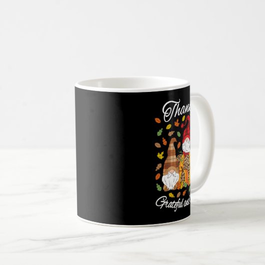 Mug Automne Gnome Plaid Leopard Citrouille Thanksgivin (Devant droit)