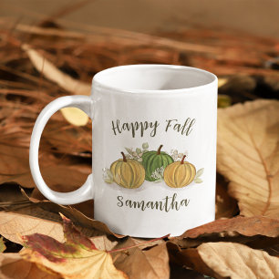 Mug Automne Happy Fall Aquarelle personnalisée