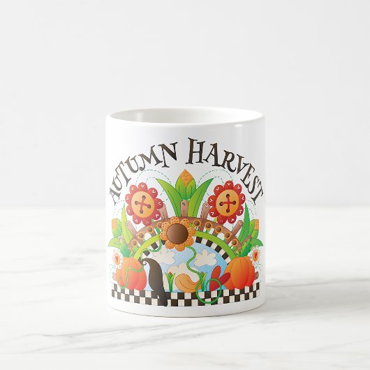 Mug Automne Harvest Art folklorique Citrouille et tour