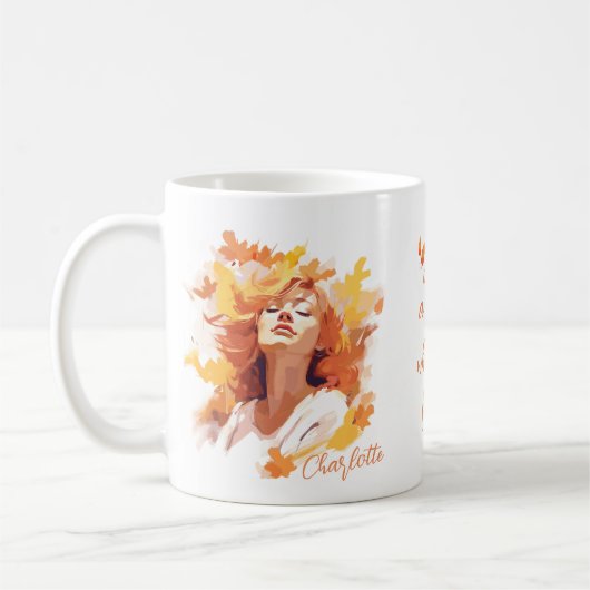 Mug Automne Juste Une Fille Qui Aime L'Aquarelle Autom (Gauche)