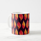 Mug Automne Laisse Motif En Rouge Foncé Et Jaune (Devant gauche)