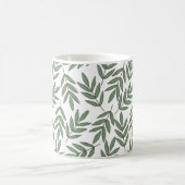 Mug Automne | Nature Vert Motif de feuillage de feuill (Centre)