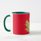 Mug Automne Or rouge feuille d'érable automne look mét (Gauche)