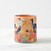 Mug Automne Orange Citrouille Chat noir Halloween Art (Centre)