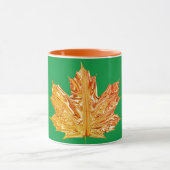 Mug Automne Orange or feuille d'érable automne vert (Centre)