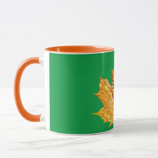 Mug Automne Orange or feuille d'érable automne vert (Gauche)