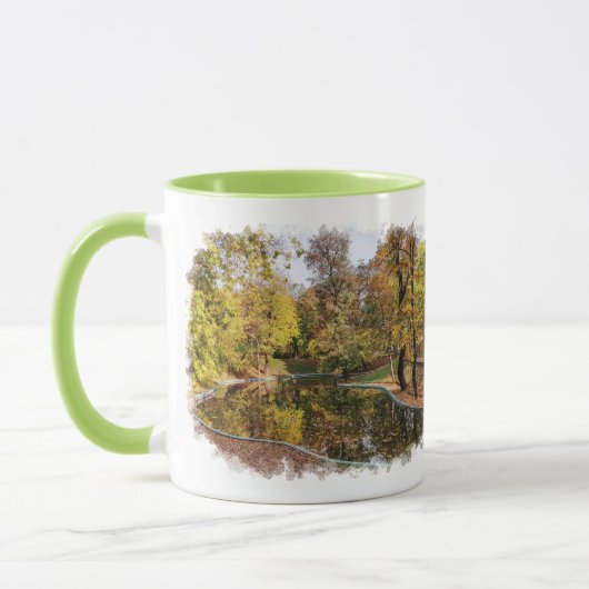 Mug Automne Parc Jaune arbres réflexion (Gauche)