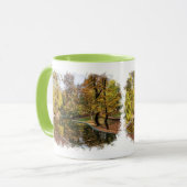 Mug Automne Parc Jaune arbres réflexion (Devant gauche)