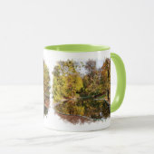 Mug Automne Parc Jaune arbres réflexion (Devant droit)