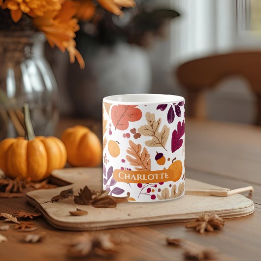 Mug Automne Personnalisé - Feuilles Automne & Acor