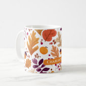 Mug Automne Personnalisé - Feuilles Automne & Acor (Devant gauche)