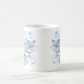 Mug Automne Respiration Luxe Fleur Bleue Motif sans co (Centre)