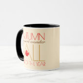 Mug Automne Rouge Feuille Word Art Wonder Automne ... (Devant gauche)