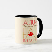 Mug Automne Rouge Feuille Word Art Wonder Automne ... (Devant droit)