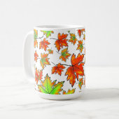 Mug Automne rouge orange feuille érable feuille (Devant gauche)