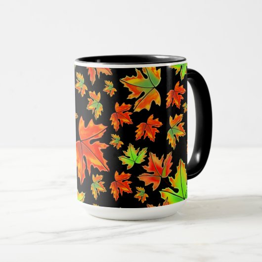 Mug Automne rouge orange feuille érable feuille (Devant droit)