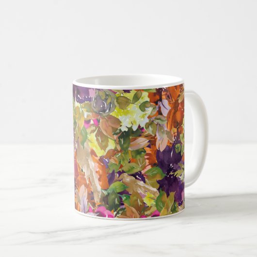 Mug Automne Rustique Automne Automne Motif Floral (Devant droit)