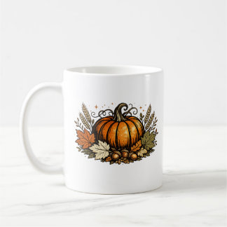 Mug Automne Vintage Citrouille & Feuilles de récolte |