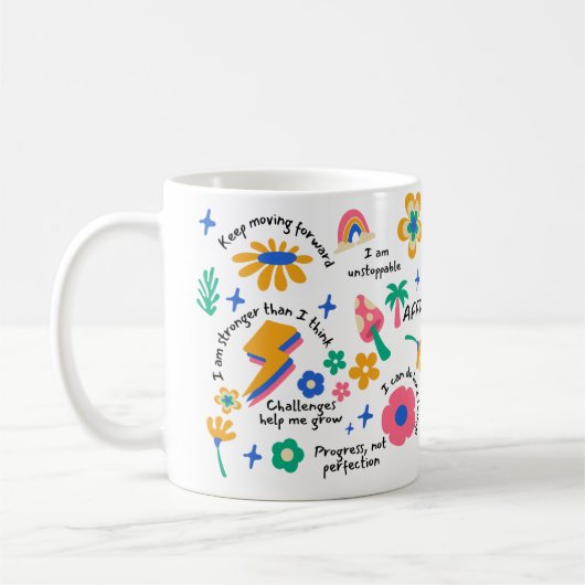 Mug Autonomisation Cadeau Rétro, Affirmation Florale S (Gauche)