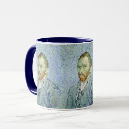 Mug Autoportrait en bleu par Vincent van Gogh (Devant gauche)