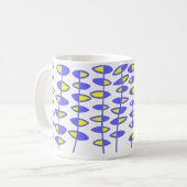 Mug Autre feuille Abstrait - bleu et jaune (Devant gauche)