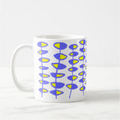 Mug Autre feuille Abstrait - bleu et jaune (Gauche)