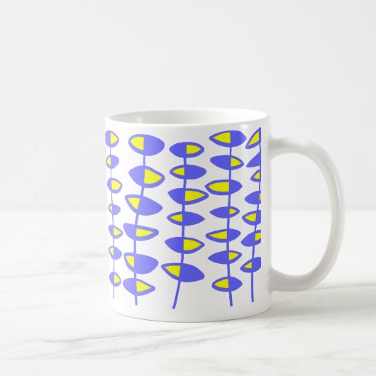 Mug Autre feuille Abstrait - bleu et jaune (Droite)