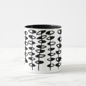 Mug Autre feuille Abstrait - Noir sur blanc (Centre)