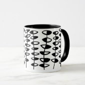 Mug Autre feuille Abstrait - Noir sur blanc (Devant droit)