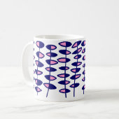 Mug Autre feuille Abstrait - rose et bleu foncé (Devant gauche)